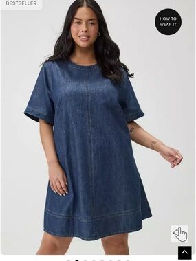 Torrid Mini Crew-Neck Denim Dress